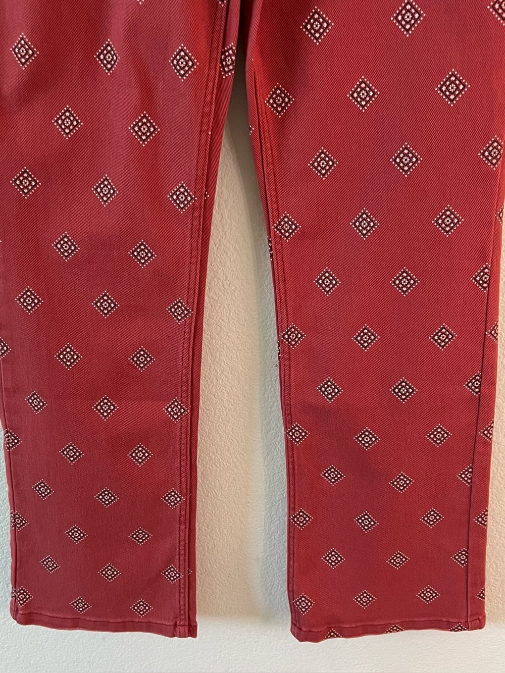 NWT Free People x Wrangler High Rise Bold Boot Bandana Print Jeans Red Size 10 - Picture 10 of 16